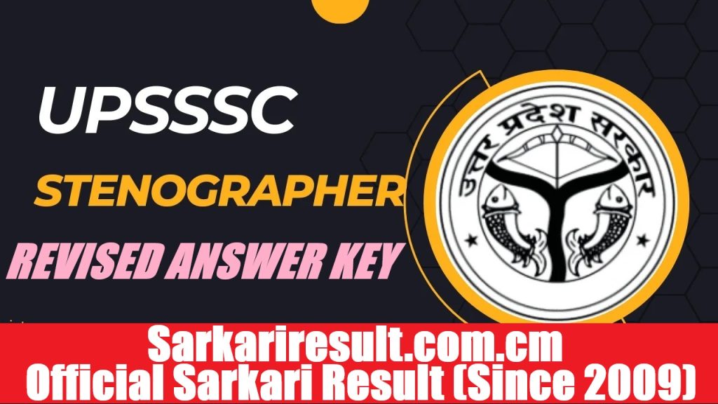 UPSSSC Stenographer Revised Answer Key 2026