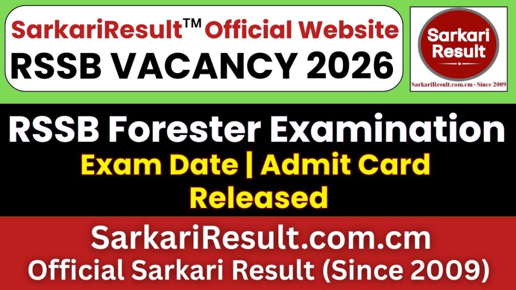 RSSB Forester Exam Date 2026