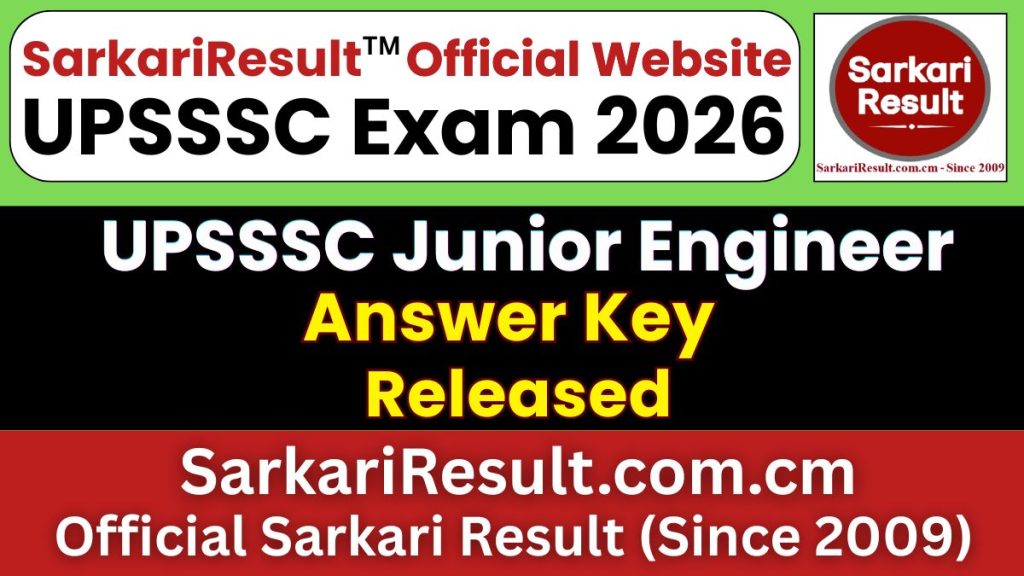 UPSSSC Junior Engineer Answer Key 2026