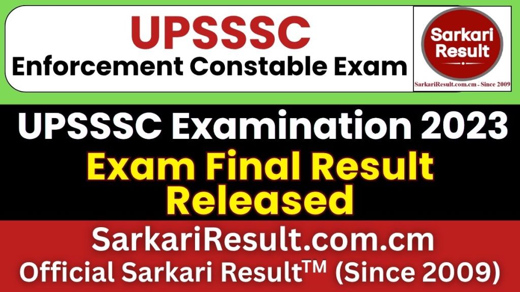 UPSSSC Enforcement Constable Final Result 2026