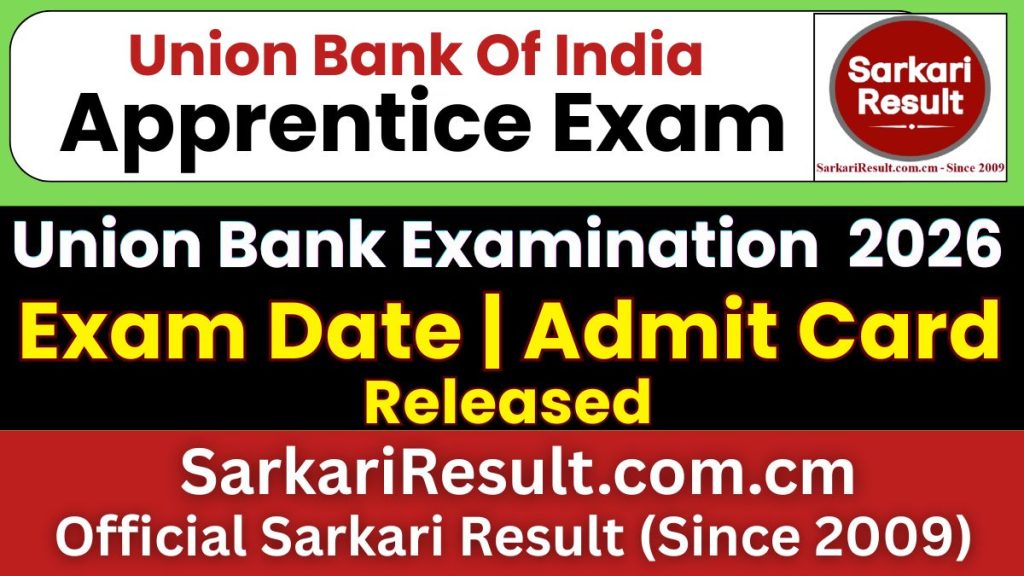 Union Bank of India Apprentice Exam Date 2026