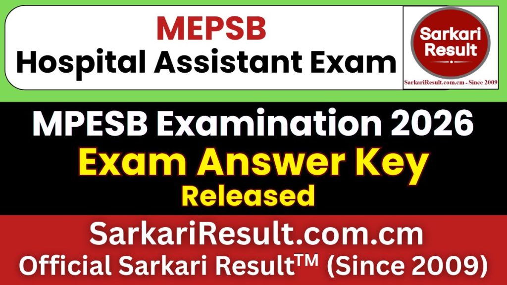 MPESB Hospital Assistant Answer Key 2026