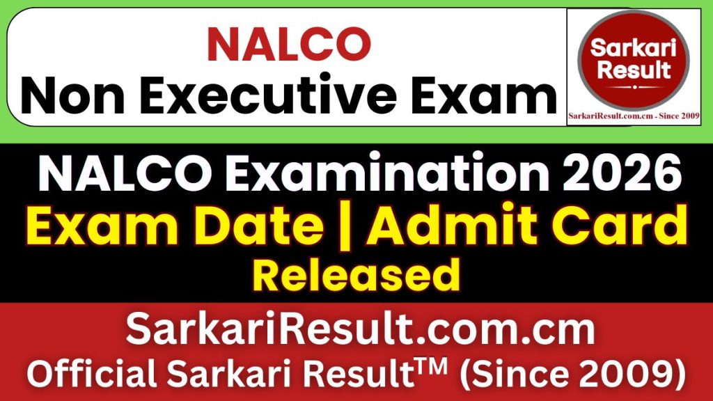 NALCO Non Executive Admit Card 2026