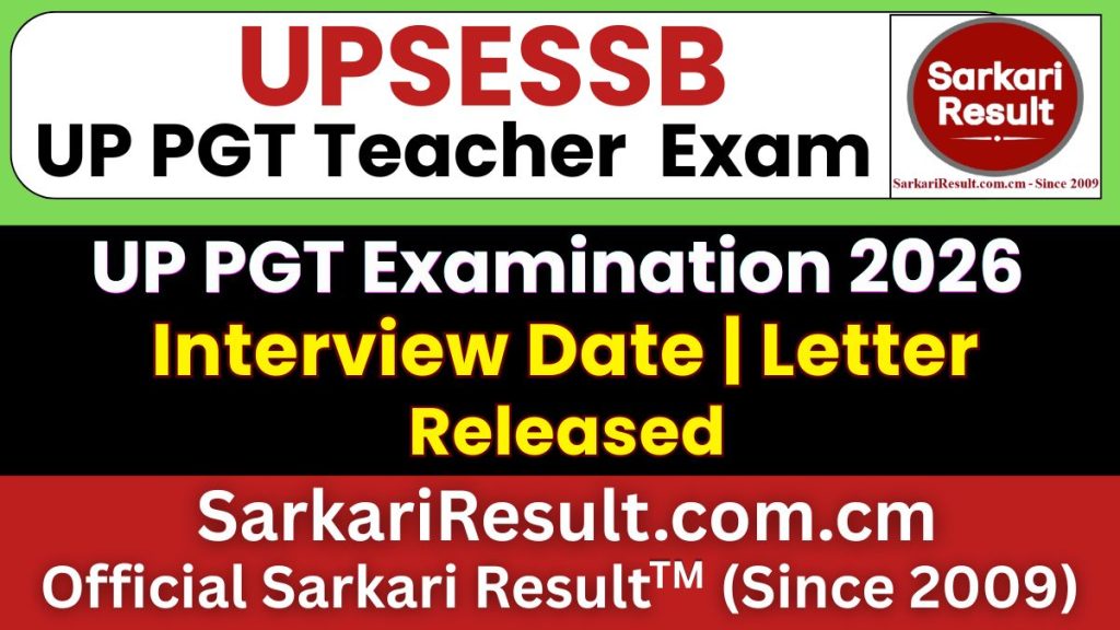 UP PGT Interview Letter 2026