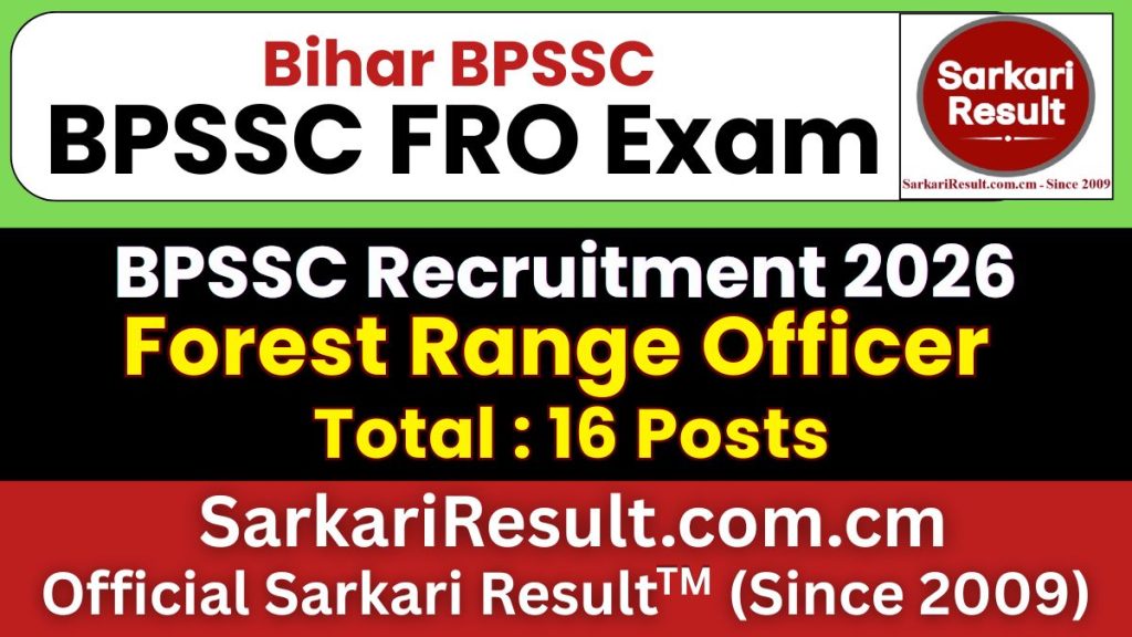 BPSSC Bihar Forest Range Officer Recruitment 2026