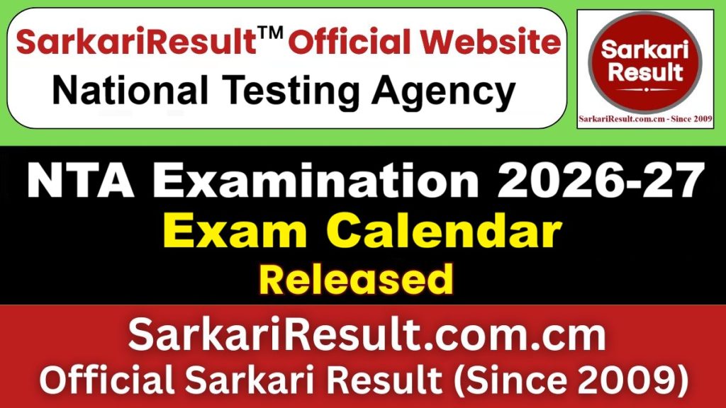 NTA Exam Calendar 2026-27