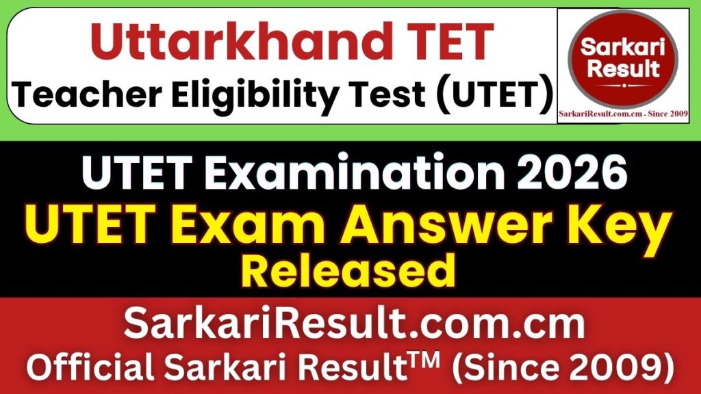 Uttarakhand TET Answer Key 2026