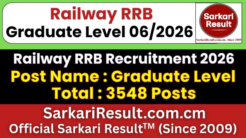 RRB NTPC Graduate Level Recruitment 2026